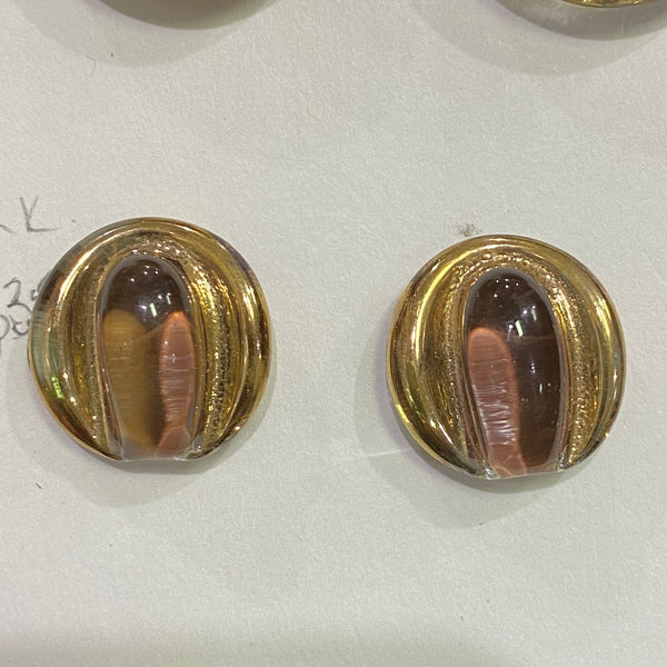 Featherston Button / Vintage / Glass