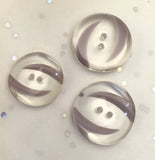 Purple (lilac) swirl and clear button / Curved / Shiny