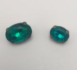 Green (silver shank) /  Oval  / Crystal