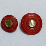 Coloured and etched button / Gold plastic snap shank