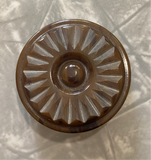Bakelite / Brown Carved / Coat Button