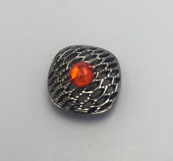 Gunmetal with Orange Diamante / Square / Mesh