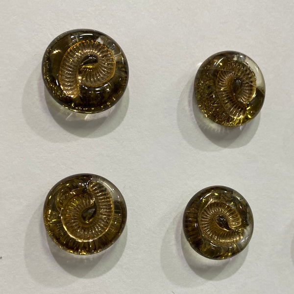 Featherston Button / Vintage / Glass / Marked
