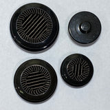 Vintage Fabric and Plastic Button / Brown / Shank