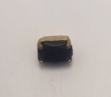 Black (gold shank) /  Rectangle  / Crystal