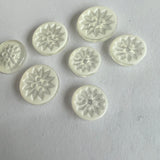 White Flower / Opaque Centre / 4 Hole