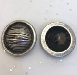 Silver and black / Textured Lined Dome / Metal / Shiny