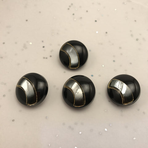 Black with Gold lines and Silver arch / Dome / Shiny