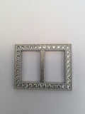 Rectangle Silver & Diamante Buckle (4.5cmx3.5cm)