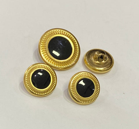 Gold Rim / Black Epoxy Centre / Pressed Metal