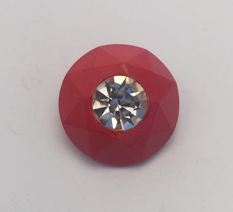 Red / Diamante Centre / Faceted edge