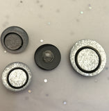 Silver glitter / Circle offset /  Shiny