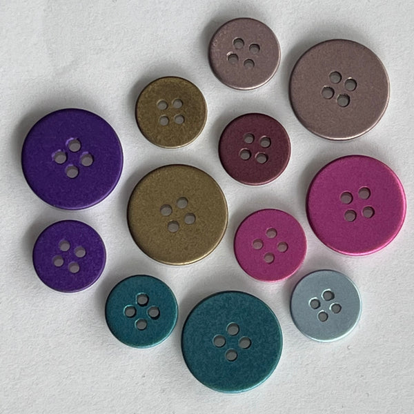 Metallic Coloured Button / Shell / Matte