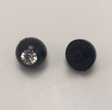 Black / Domed / Diamante Centre