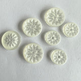 White Flower / Opaque Centre / 4 Hole