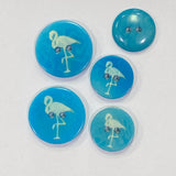 Flamingo / Aqua Blue and Cream / Vegetable Ivory