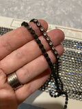 Vintage Sparkle Trim / Black and crystal / per metre