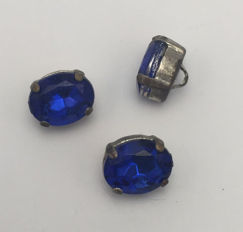 Royal Blue (silver shank) /  Oval  / Crystal