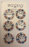 White / Buoy ring (red and blue) / Porcelain (card of 6)