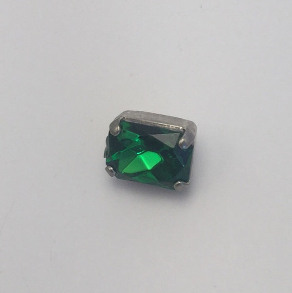 Green (silver shank) /  Rectangle  / Crystal