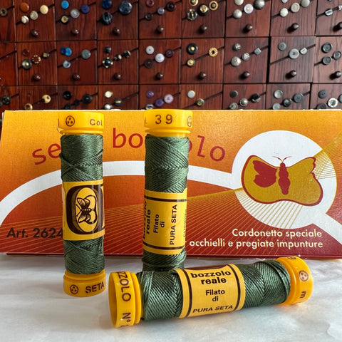 Sage Green #039 - Seta Bozzolo Buttonhole Silk Twist / 10m spool
