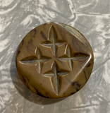 Bakelite / Brown Carved / Coat Button
