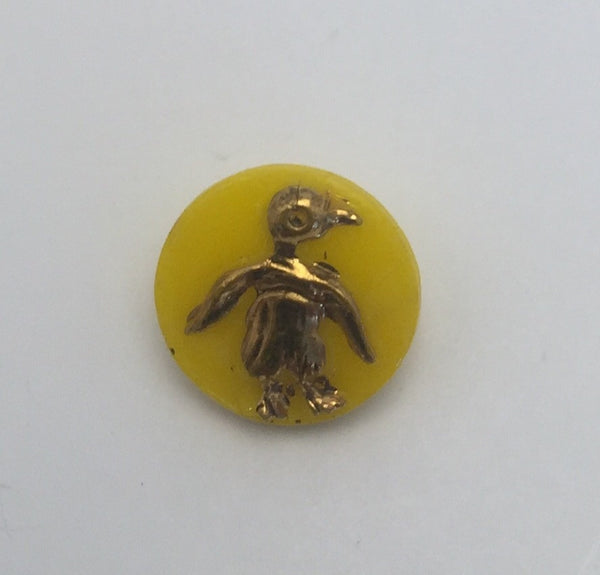 Yellow / Gold Penguin / 1950's Glass