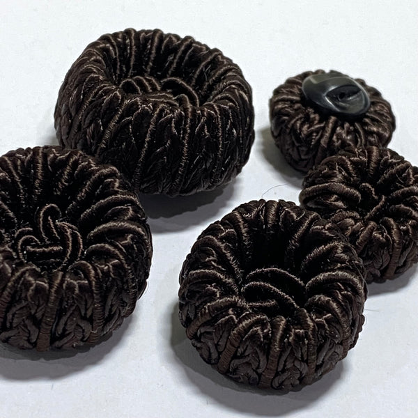 Vintage Passementerie Button / Brown / Shank