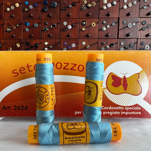 Azure Blue #187 - Seta Bozzolo Buttonhole Silk Twist / 10m spool