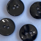 Black Agoya button / Shell / 2 Hole