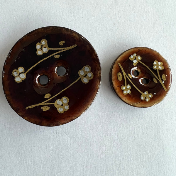 Coconut with Painted Flowers