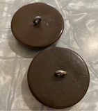 Bakelite / Brown Carved / Coat Button
