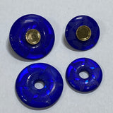 Coloured and etched button / Gold plastic snap shank