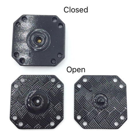 Snap fasteners / Metal / Black / Square